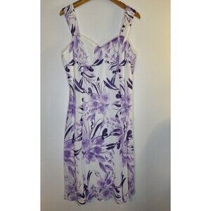 Vtg CONNECTED APPAREL Purple Floral Sleeveless Midi Dress Plus Sz 18W Fairy Y2K